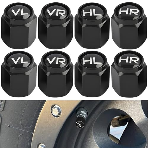 8 Stück Ventilkappen mit Beschriftung,Ventildeckel aus Aluminium für Auto,SUV & Motorrad,Ideal zum Einlagern & Markieren von Sommer und Winterreifen (Schwarz)
