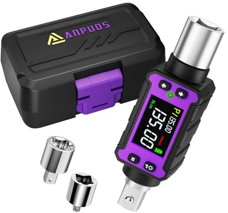 ANPUDS Digital Torque Adaptor 1/2 Inch 2-135 Nm Torque Adapter | Slim Electronic Torque Wrench Adapter with Buzzer & LCD Display for Car, Motorcycle, Bike, Workshop