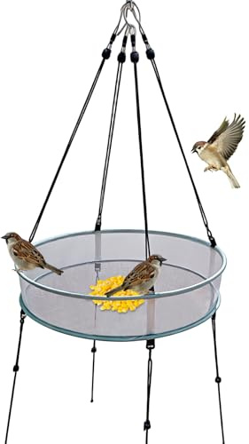 Mangeoire à Oiseaux d'extérieur, Plateau de Nourriture en de 50,8 cm, mangeoire à Oiseaux Sauvages à Suspendre pour pinsons, Colibri, Jardin, Jardin, Arbre, terrasse, Maison
