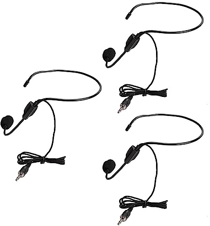 DAN&DRE 3 St 3,5 Mm Skruvplugg Trådt Huvud Kondensor Mikrofon Headset Mic för Shopping Guide Guider