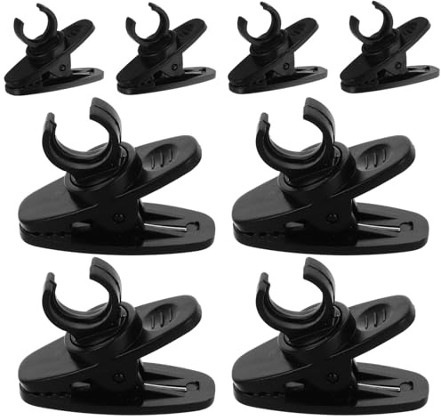 Schwarze Mikrofonklemmen aus Abs, 10 Stück, 8, 5mm, Drehbar