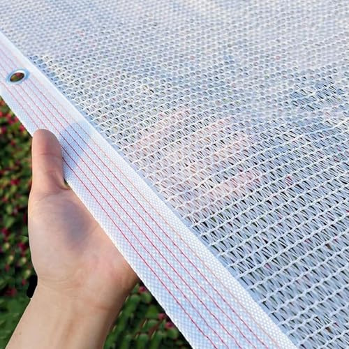 Rete Ombreggiante Bianca 55%, con Occhielli, Telo Parasole per Orto e Serra | Telo traspirante anti UV con bordi rinforzati, ideale per orto, serra, balcone, pergola e giardino esterno 55%(2x2m)