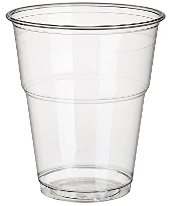 Papstar Kaltgetränkebecher / Bierbecher Pure (70 Stück) 0.3 l, Durchmesser 9.5 cm, Höhe 11 cm, aus Bio-Kunststoff (PLA ), glasklar mit Schaumrand und Füllstrich, #16174