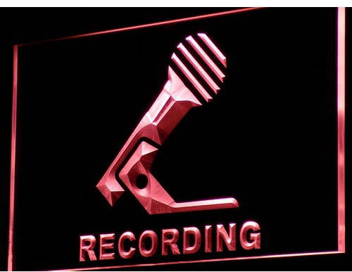 ADVPRO i799-r Recording Microphone On Air New Neon Light Sign Barlicht Neonlicht Lichtwerbung