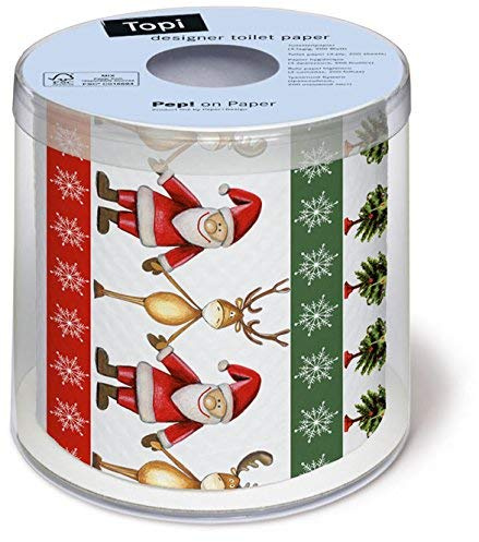 Toilettenpapier bedruckt Rolls of Toilet with Choice of Christmas Themes.