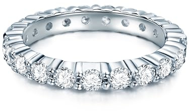 Trilani Damen Ring 925/- Sterling Silber | rhodiniert, Memoirering, Zirkonia, weiß, Brillantschliff
