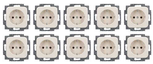 10 Stück Busch-Jaeger Busch-Duro 2000 SI 20 EUC-212 SCHUKO Steckdose | Cremeweiß 2CKA002011A1318