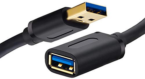 TanQY USB 3.0 Extension Cable 5M, USB 3.0 High Speed Extender Cord Type A Male to A Female for Playstation, Xbox, USB Flash Drive, Hard Drive, Card Reader,Scanner,Printer,Keyboard (Black-5M)