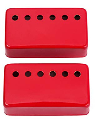 Exceart 2 Stück Humbucker Gitarrenhals Single Coil Pickup Covers Gitarre Pickup Covers für Eletric Gitarre Bass Zubehör (oben rot und blau unten) 7*3.9*1.9cm rot