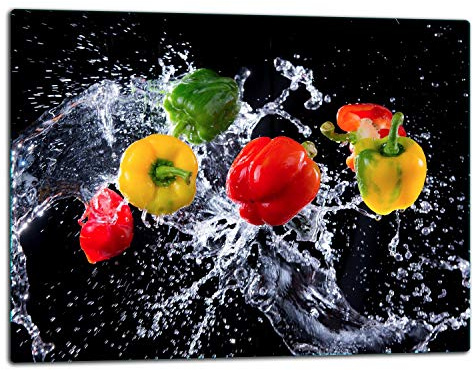 TMK ArtDeko – Schneidebrett Glas – Glasschneidebrett für die Küche 52x40 cm – Robust, Hygienisch & Rutschfest – Glas Schneidebrett – Zusätzliche Arbeitsfläche – Vielseitige Nutzung