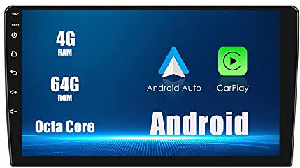 Universelle CarPlay/Android Auto Autoradio Android FM Radio Stéréo Navigation de Voiture Pad Multimedia Player GPS 10 IPS Écran Tactile Display RDS DSP BT WiFi 2 Din Headunit Tablet Octa Core 4G+64G