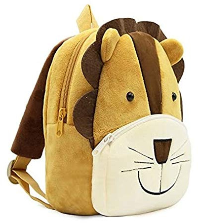 Voarge Zaino per bambini piccoli, zaino scolastico, cartoni animati per bambini, zaino con cartoni animati, mini borsa di peluche, zaino per neonati da 1 a 5 anni, leone, leone, Taglia unica