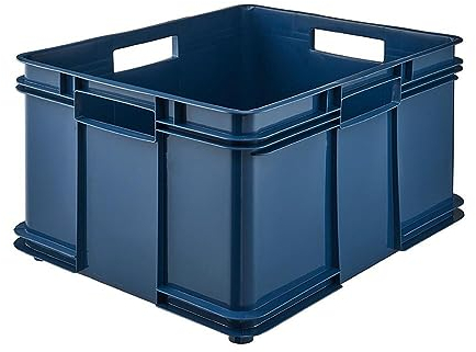 keeeper Contenedor de almacenamiento con asas, Euro-Box XXL, Plástico Procyclen, 54 l, Bruno Eco Line, Eco-azul