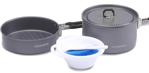 Fire MAPLE - Juego de utensilios de cocina de aluminio para camping, para freír, hervir y calentar, olla de camping y sartén de camping, juego de cocina y utensilios de cocina para exteriores, para