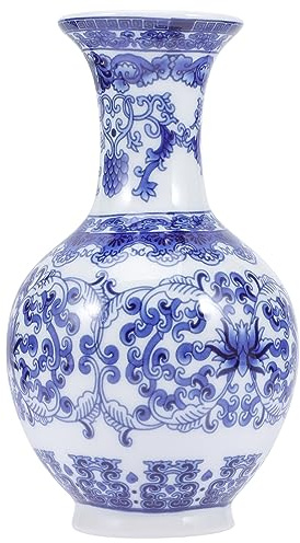 Artibetter Vase Chinoise Bleu Et Blanc en Porcelaine Ornement De Bureau pour Fleurs Séchées Petit Vase Décoratif pour Salon Maison Et Décoration Intérieure 5.51 in