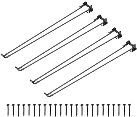 sourcing map Faltbare Möbelbeine, 61 cm – Metall, klappbare Haarnadel-Tischbeine, DIY-Projekte mit Befestigungsschrauben für Laptop, Schreibtisch, Stühle, Couchtisch, Bank, 4 Stück