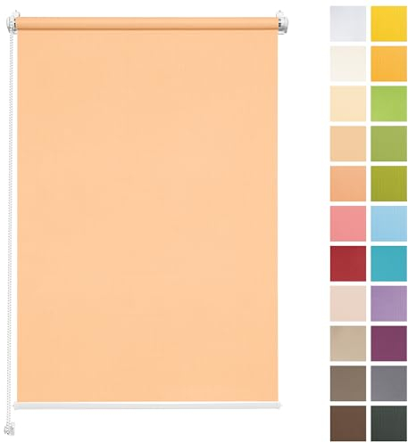 Rettika Sichtschutz Rollo ohne Bohren - Pfirsich, Breite: 40cm, Höhe 150 - Rollos für Fenster ohne Bohren, Fenster rollos für innen, Jalousien zum Klemmen, Klemmrollo