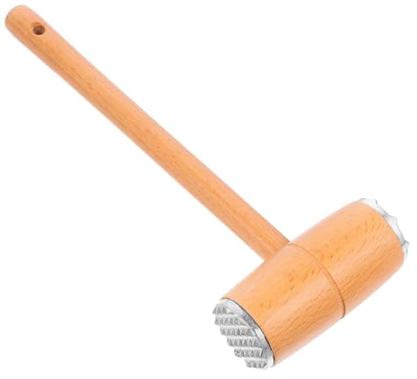 GRIRIW Kitchen Tenderizer Mallet Meat Hammer for Steak Chicken Fish Wooden Meat Tenderizer Heavy Duty Mallet Ergonomic Handle Non-Slip