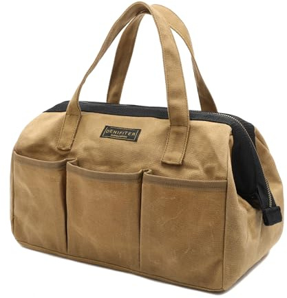 Werkzeugtasche mit Griff - 13 x 7,8 x 9 Zoll, Wasserdicht, Khaki