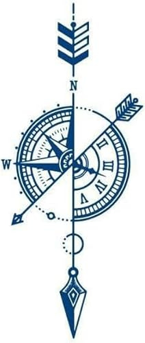 2 Pcs Pfeil Kompass Kräuter Tattoo Aufkleber Wasserdicht Langlebige Männer Und Frauen Saft Arm Temporäre Tattoos