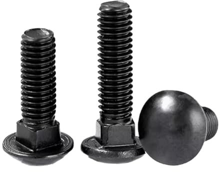 5-10 Stück M4 M5 M6 Schlossschraube Edelstahl 304 mit schwarzem Fachwerk, rundem Kopf und quadratischem Hals, Schlossschraube(30mm(L),M6 5PCS)