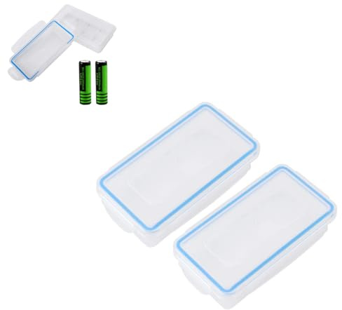 2PCS Waterproof Battery Storage Box and Portable Battery Case - Wear Resistant Hard Plastic Battery Holder Protector Cover