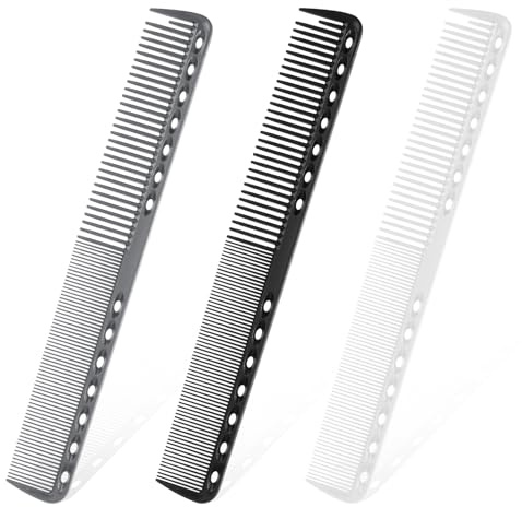ZEYIYER 3-in-1 Barber Comb - Professional Cutting and Styling Comb, Carbon Fine Teeth, Anti Static and Heat Resistant