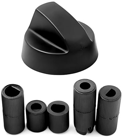 1Set Universal Black Control Switch Knobs Cooker Replacement Knobs Durable Knob for All Makes and Models Kitchen Cooktop,Hob,Gas Stove,Cooker,Air Fryer & Ovens,42mm,Plastic