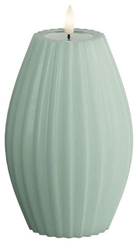 Deluxe Homeart Stripe Candles Salvie Green, 10 x 15 cm