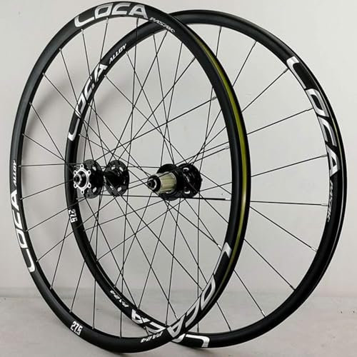 NZVZGKTNTW Rennrad Laufradsatz Klassischer MTB-Fahrrad-Radsatz 26/27,5/29 Zoll Fahrrad-Radsatz Scheibenbremse, Ultraleichte Doppelwandfelge Schnellspanner for 7-12-Gang-Kassette(Black,29inch)