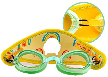 Cheekaaboo Booggles Kids Swim Goggles for Toddlers & Young Kids 2–5 | Anti-Fog Lenses | Hair-Friendly Neoprene Strap | Adjustable & Comfortable for Swim Lessons