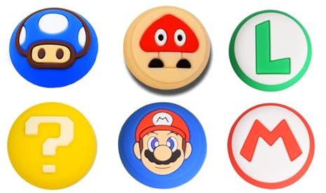 Replacement Button Caps for Switch Joycon, 6PCS Thumbsticks Protector Covers for Soft Silicone Joy-Con Joystick Grip Cute 3D Analog for Lite Controller Accessories