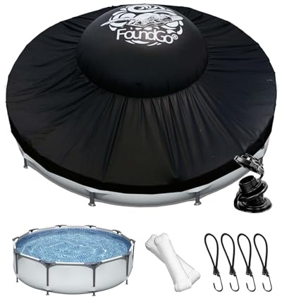 FoundGo 2-in-1 Poolkissen und Winter-Poolabdeckungen Kit für oberirdische Pools bis zu 3,6 m, Luftkissen + Abdeckung Combo, kältebeständiges Dickes PVC, vollständiger Winterschließschutz