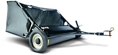 Agri-Fab 45-0320 42 Tow-Behind Lawn Sweeper, 12 cu. ft Hopper Bag Capacity; Leaf & Grass Catcher, with Adjustable Brush Height and Easy to Use Dumping Rope