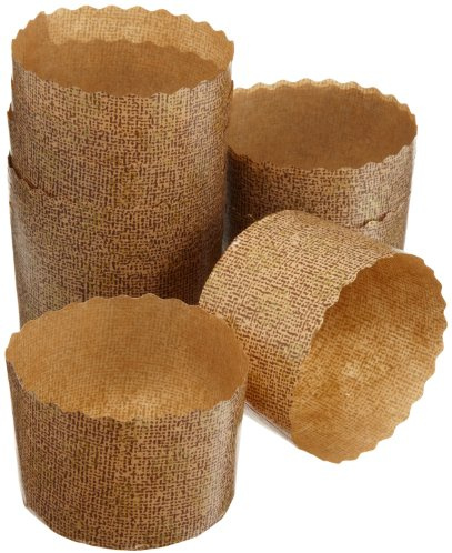 Regency Wraps EuroBake Mini Panettone Molds, Pack of 24 Stand Alone Greaseproof Baking Cups, for Cupcakes, Muffins and Mini Cakes, Standard, Brown