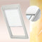 Original VELUX Faltstores Plissee FHL F06 1016S Für // GGL, GTL, GPL, GHL, GXL, GGU, GTU, GPU, GHU, GXU F06 // in Stofffarbe 1016 / Uni Weiß // Seitenschienen in Silber _29270