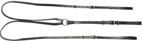 Triángulo riendas ajustable, Viena ERZ ügel de piel, ideal para longieren mediasangre, Negro, auxiliares riendas