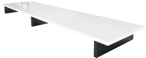Vladon TV-Aufsatz Game, Made in Germany, Aufsatz für TV-Boards zur Erhöhung, Schwarz matt/Weiß Hochglanz (138,5 x 9,5 x 34,5 cm)