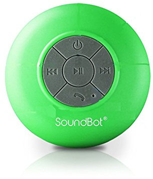 Soundbot® SB510 HD Water Resistant Bluetooth Wireless Shower Speaker, Hands-Free Portable Speakerphone w/ 6Hrs of Playtime, Built-in Mic, Control Button & Detachable Suction Cup for Indoor & Outdoor