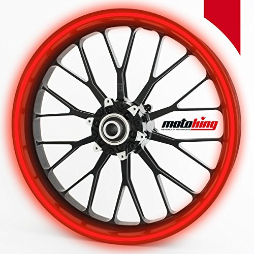 Motoking Felgenrandaufkleber 360° - passend für 18 Zoll Felgen für Motorrad, Auto & mehr - REFLEKTIEREND ROT