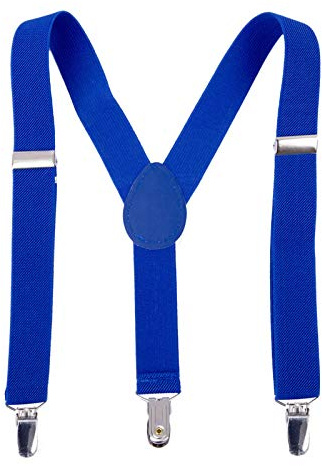 AWAYTR Suspenders for Boys Child Kids Adjustable - Elastic Y Shape Soild Color Suspender(Royal Blue,70cm)