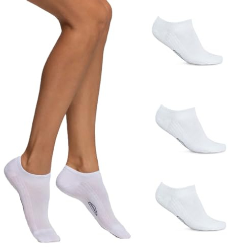 Pack 6 Paia Fantasmini Uomo POMPEA Blu Nero Bianco Cotone (6 Paia Bianco - 39 / 42)