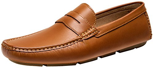 Jousen Men's Loafers Casual Slip On Shoes Soft Penny Loafers for Men Lightweight Driving Boat Shoes (AMY802A Brown 11)