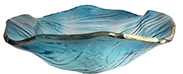 Lavandino per Lavabo da Bagno in Vetro Temperato Trasparente Lucido Blu, Controsoffitto Montato su Lavabo, Lavabo per Mobile da Toeletta,3 Accessories