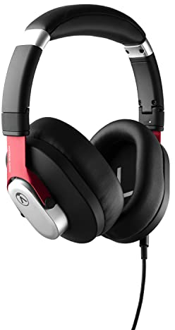 Austrian Audio Hi-X15, auriculares profesionales para estudios de grabación, salas de ensayo o uso diario (circumaurales, almohadillas de espuma con memoria, conector jack de 3,5 mm), negro/rojo