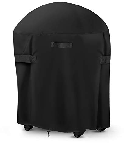 BBQ Cover Round Waterproof 420D Oxford Cloth Ripstop Dustproof UV Resistant BBQ Cover for Weber BBQ 77x90cm