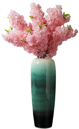 MollyYou Bodenvasen Aus Keramik, Große Vasen Für Blumenarrangements Zu Hause, Vasen Auf Der Arbeitsplatte, Verwendet Für Das Eingangsstudium des Fernsehschranks (Color : Green, Size : 75cm)