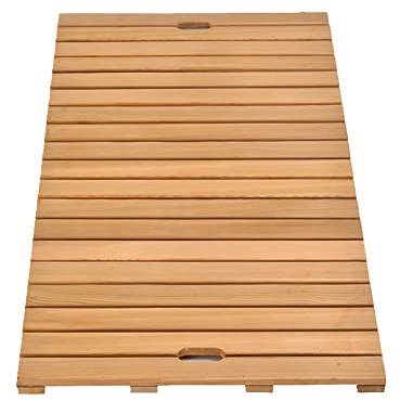 Zhaomi Badematte aus Holz, Bambus Badematte, Rutschfeste Bodenmatte, für Dusche und Badewanne, Küche und Flur (30x30cm/11.8x11.8in)