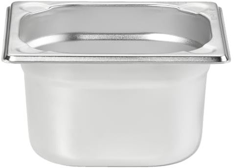 METRO Professional Cuve GN 1/6, Acier inoxydable, 100 mm, Récipient alimentaire gastronorm, Idéal pour la Gastronomie, pour Servir, Empilable, Argent