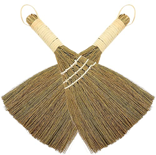 SHERCHPRY Escobilla 2 Uds Pequeño Batidor Natural Escoba Barrido Mango De Mano Escoba Asiático Tailandés Plumero Batidor De Maíz De De para Limpiar Escritorio